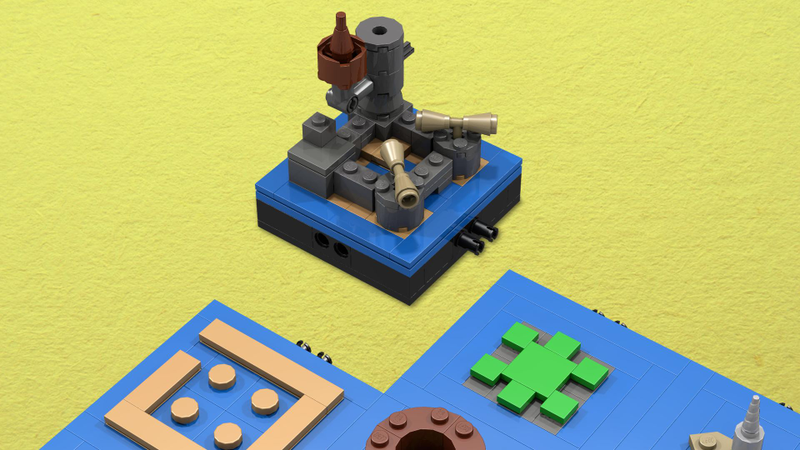 Illustration for article titled The Legend of Zelda: The Wind Waker's Sea Chart as a LEGO Microbuild